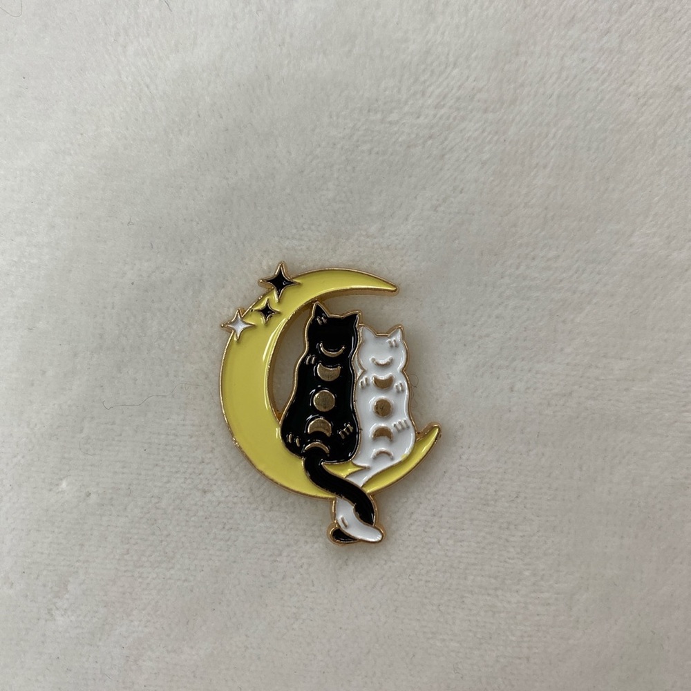 2/$16 Celestial Kitties on the Moon Enamel Pin